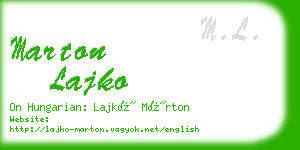 marton lajko business card